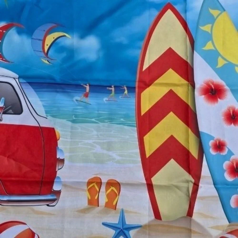 Summer Beach Surf Van Tapestry Tropical Ocean Backdrop Party Wall Decor 72x44